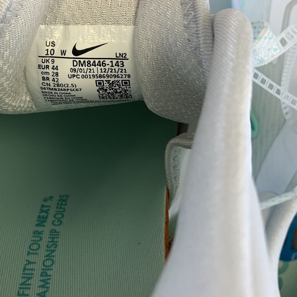 Mens Nike Air Zoom Infinity Tour NEXT% White/Washed Teal DM8446-143 Size 10 WIDE - Picture 6 of 6